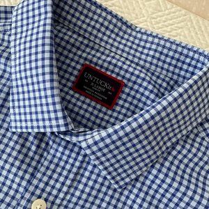 👕 EUC UNTUCKit Performance Short-Sleeve Shirt :: Blue & White Check :: XL 👕